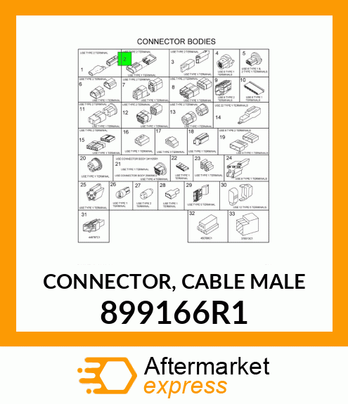 CONNECTOR, CABLE MALE 899166R1