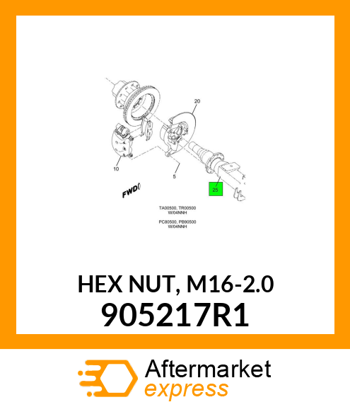 HEX NUT, M16-2.0 905217R1