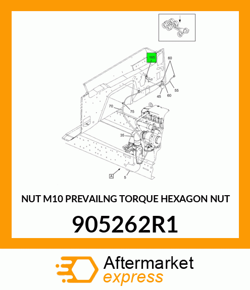 NUT M10 PREVAILNG TORQUE HEXAGON NUT 905262R1