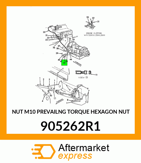 NUT M10 PREVAILNG TORQUE HEXAGON NUT 905262R1