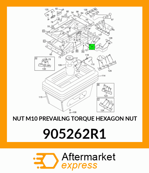 NUT M10 PREVAILNG TORQUE HEXAGON NUT 905262R1