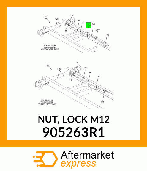 NUT, LOCK M12 905263R1