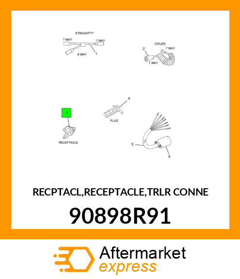 RECPTACL,RECEPTACLE,TRLR CONNE 90898R91