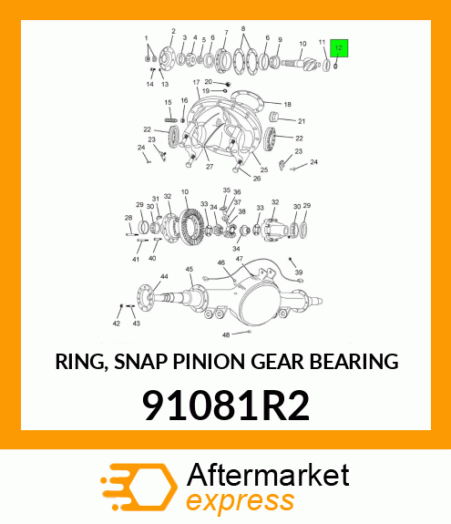 RING, SNAP PINION GEAR BEARING 91081R2