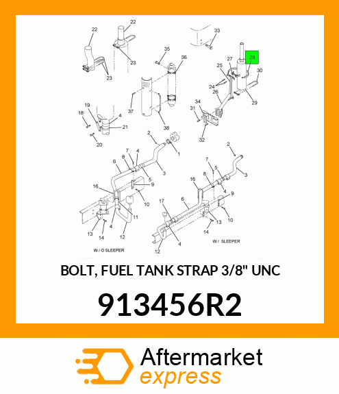 BOLT, FUEL TANK STRAP 3/8" UNC 913456R2