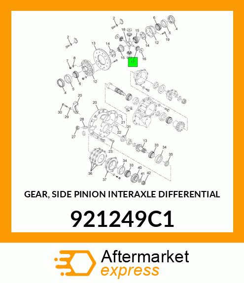 GEAR, SIDE PINION INTERAXLE DIFFERENTIAL 921249C1