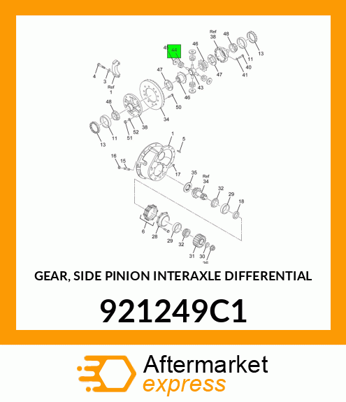 GEAR, SIDE PINION INTERAXLE DIFFERENTIAL 921249C1