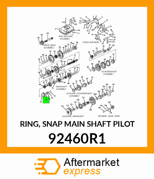 RING, SNAP MAIN SHAFT PILOT 92460R1