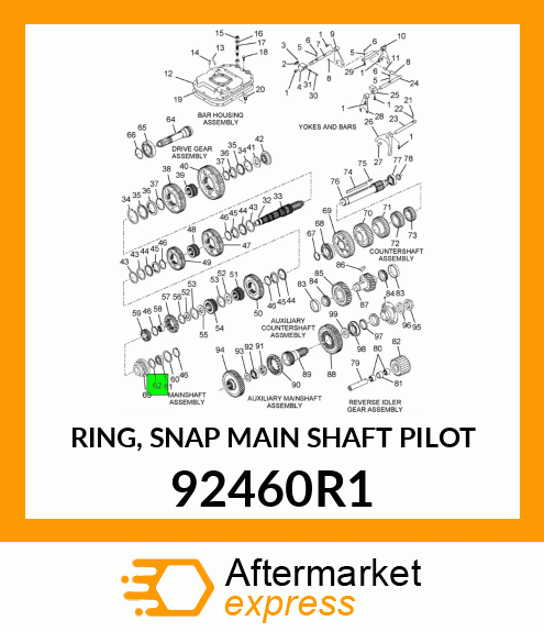 RING, SNAP MAIN SHAFT PILOT 92460R1