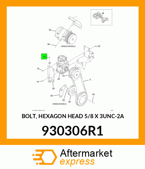 BOLT, HEXAGON HEAD 5/8" X 3"UNC-2A 930306R1