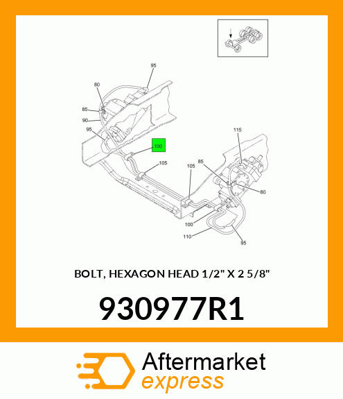 BOLT, HEXAGON HEAD 1/2" X 2 5/8" 930977R1