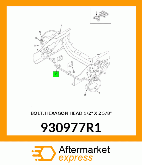 BOLT, HEXAGON HEAD 1/2" X 2 5/8" 930977R1
