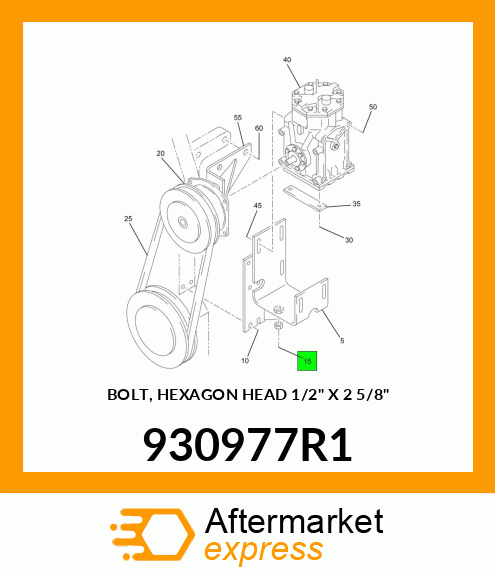 BOLT, HEXAGON HEAD 1/2" X 2 5/8" 930977R1