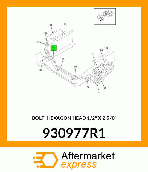 BOLT, HEXAGON HEAD 1/2" X 2 5/8" 930977R1