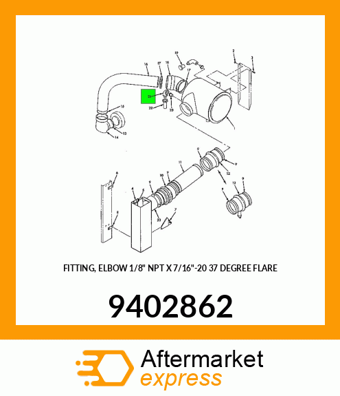 FITTING, ELBOW 1/8" NPT X 7/16"-20 37 DEGREE FLARE 9402862