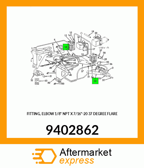 FITTING, ELBOW 1/8" NPT X 7/16"-20 37 DEGREE FLARE 9402862