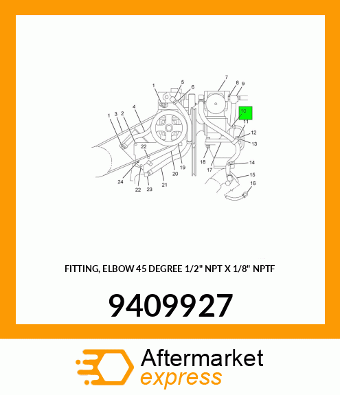 FITTING, ELBOW 45 DEGREE 1/2" NPT X 1/8" NPTF 9409927