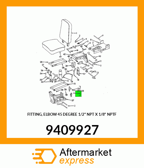 FITTING, ELBOW 45 DEGREE 1/2" NPT X 1/8" NPTF 9409927