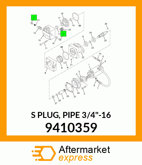 S PLUG, PIPE 3/4"-16 9410359