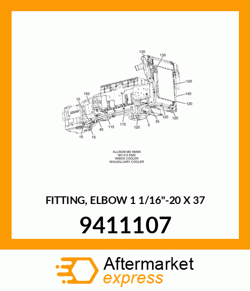 FITTING, ELBOW 1 1/16"-20 X 37 9411107
