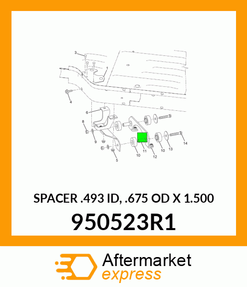 SPACER .493 ID, .675 OD X 1.500 950523R1