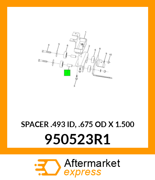 SPACER .493 ID, .675 OD X 1.500 950523R1