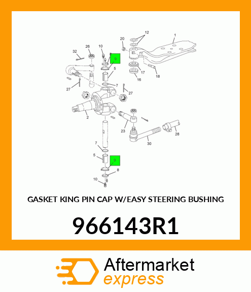 GASKET KING PIN CAP W/EASY STEERING BUSHING 966143R1