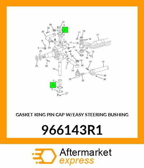 GASKET KING PIN CAP W/EASY STEERING BUSHING 966143R1