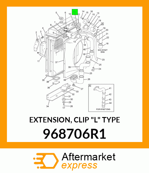 EXTENSION, CLIP "L" TYPE 968706R1