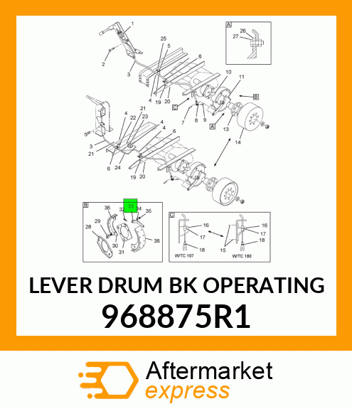 LEVER DRUM BK OPERATING 968875R1