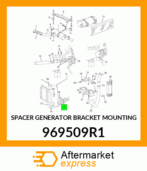 SPACER GENERATOR BRACKET MOUNTING 969509R1