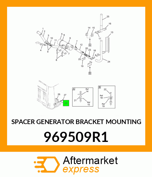 SPACER GENERATOR BRACKET MOUNTING 969509R1