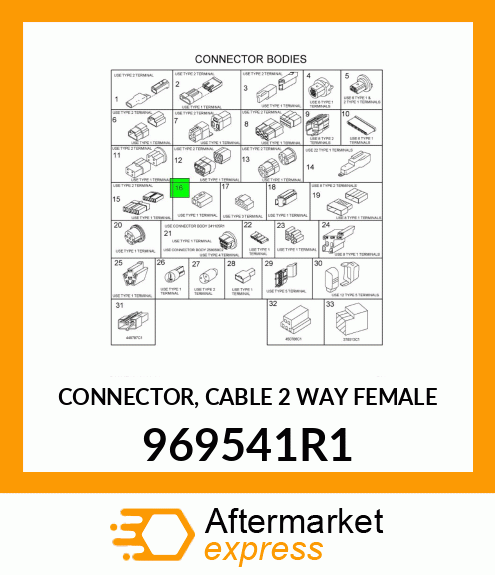 CONNECTOR, CABLE 2 WAY FEMALE 969541R1