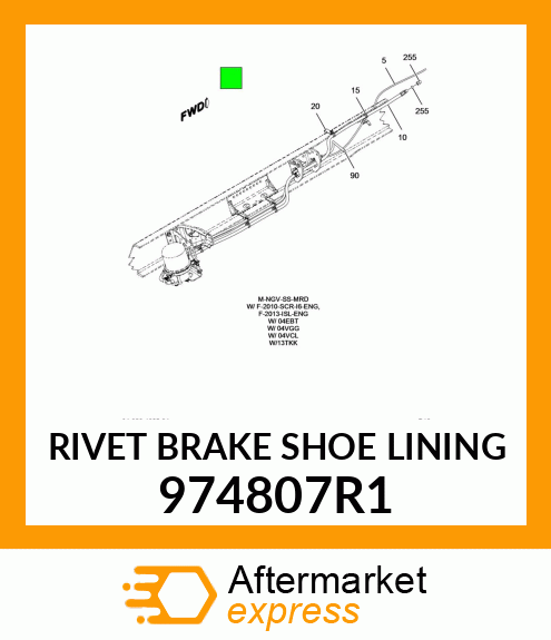 RIVET BRAKE SHOE LINING 974807R1