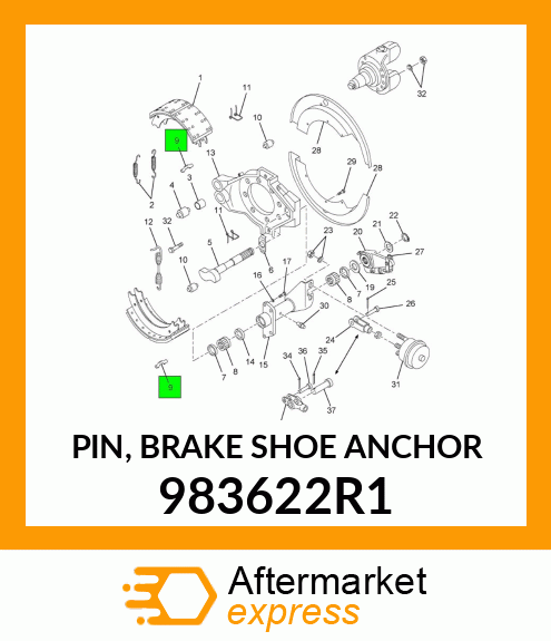 PIN, BRAKE SHOE ANCHOR 983622R1
