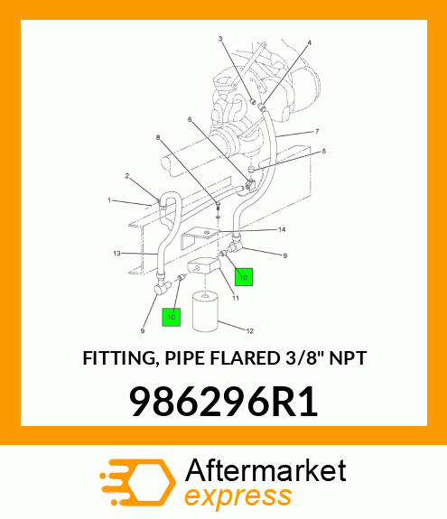 FITTING, PIPE FLARED 3/8" NPT 986296R1