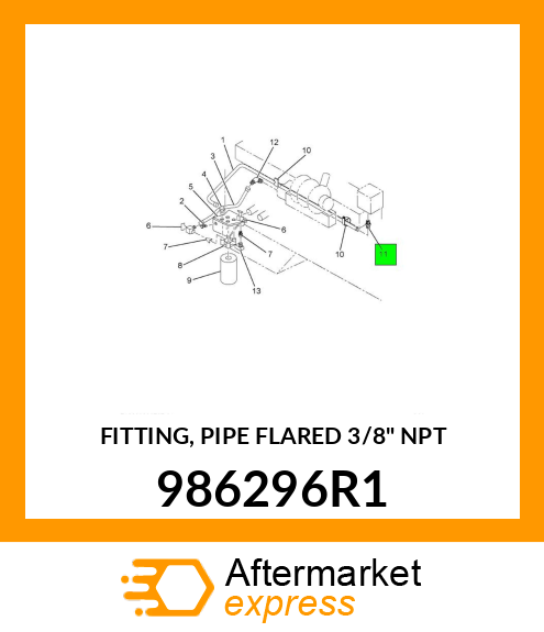 FITTING, PIPE FLARED 3/8" NPT 986296R1