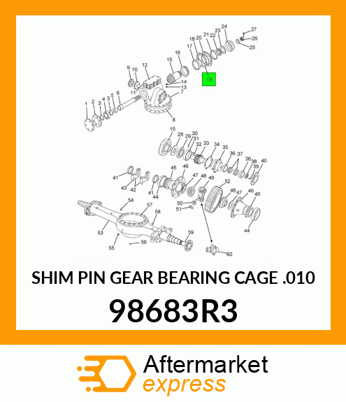 SHIM PIN GEAR BEARING CAGE .010 98683R3