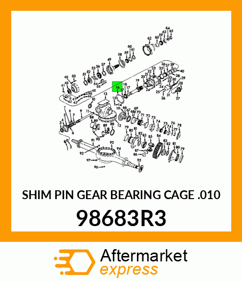 SHIM PIN GEAR BEARING CAGE .010 98683R3