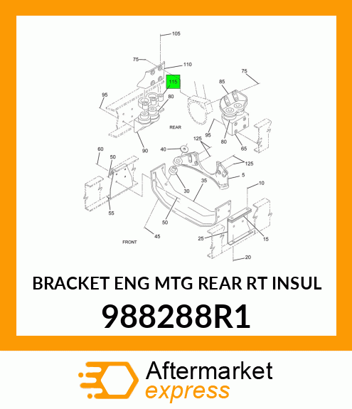 BRACKET ENG MTG REAR RT INSUL 988288R1