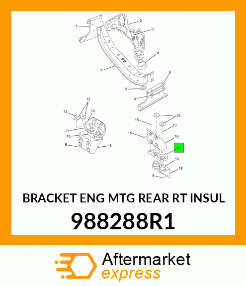 BRACKET ENG MTG REAR RT INSUL 988288R1