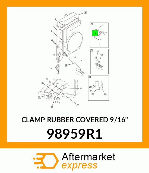 CLAMP RUBBER COVERED 9/16" 98959R1