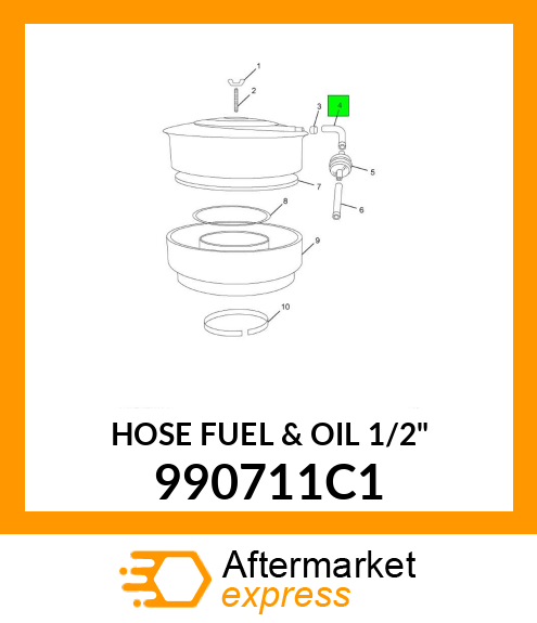 HOSE FUEL & OIL 1/2" 990711C1