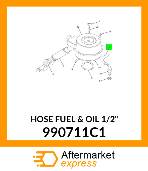 HOSE FUEL & OIL 1/2" 990711C1