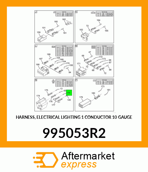 HARNESS, ELECTRICAL LIGHTING 1 CONDUCTOR 10 GAUGE 995053R2