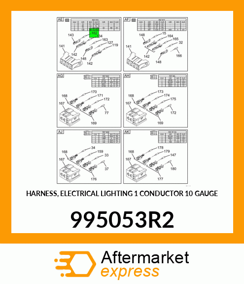 HARNESS, ELECTRICAL LIGHTING 1 CONDUCTOR 10 GAUGE 995053R2