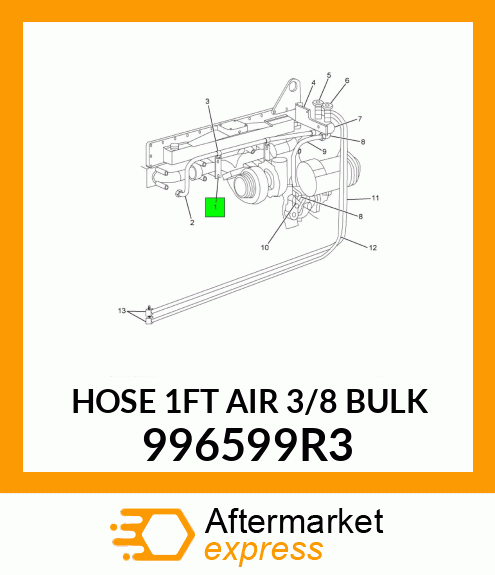 HOSE 1FT AIR 3/8 BULK 996599R3