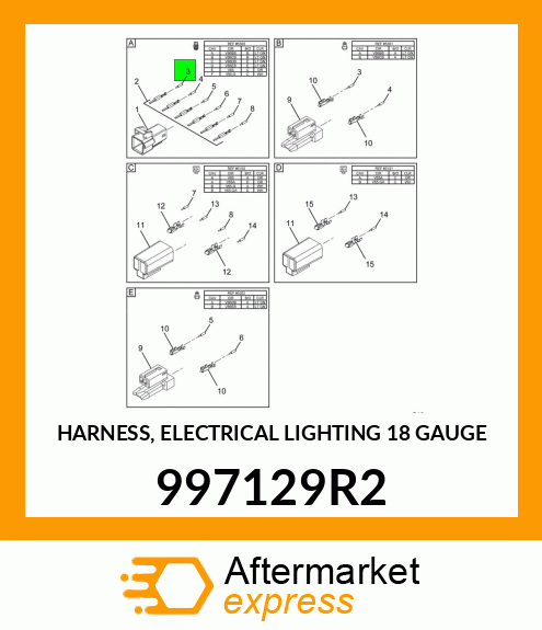 HARNESS, ELECTRICAL LIGHTING 18 GAUGE 997129R2