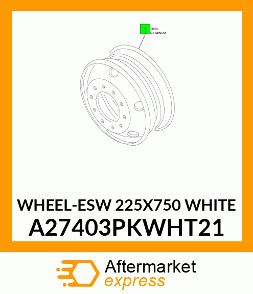 WHEEL-ESW 225X750 WHITE A27403PKWHT21