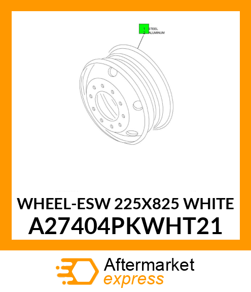 WHEEL-ESW 225X825 WHITE A27404PKWHT21